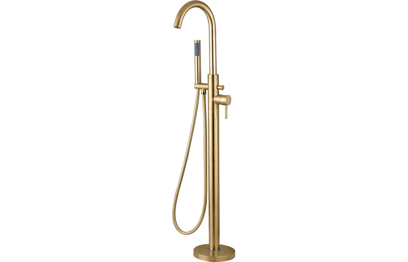 Lavant Floor Standing Bath/Shower Mixer - Brushed Brass 2.0 Bar - KPSB105805