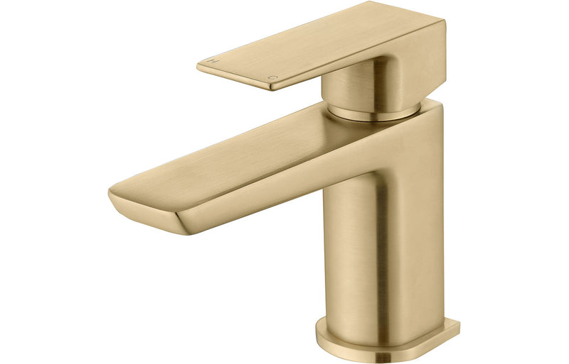 Avon Cloakroom Basin Mixer & Waste - Brushed Brass 0.5 Bar - KPSB105808