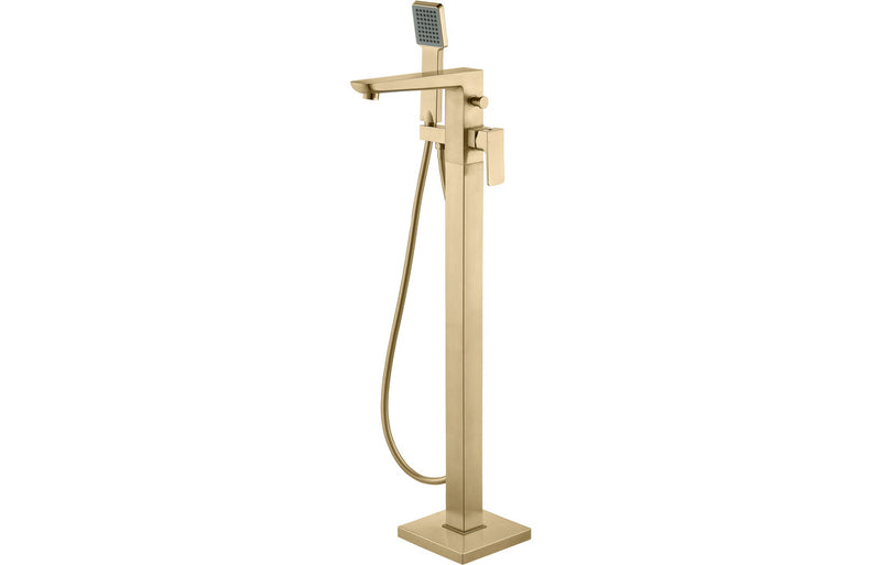 Avon Floor Standing Bath/Shower Mixer - Brushed Brass 1.5 Bar - KPSB105811