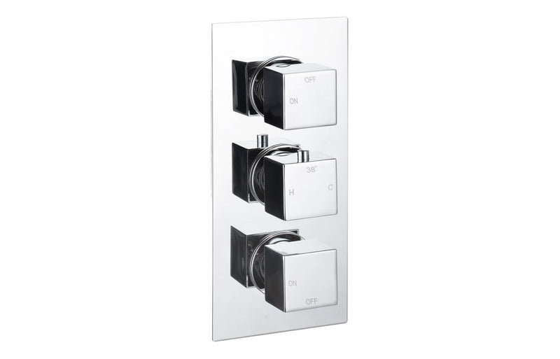 Mineral Thermostatic Two Outlet Triple Shower Valve - Chrome - KPSB105845