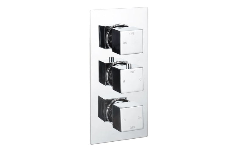 Mineral Thermostatic Three Outlet Triple Shower Valve - Chrome - KPSB105846