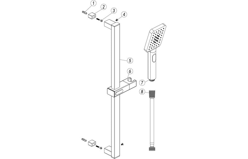 Square Push Button Shower Kit - KPSB105854