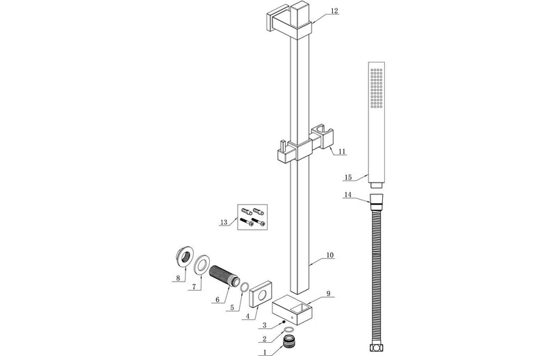 Square Premium Slider Rail Kit w/Elbow - KPSB105855