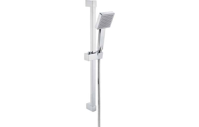 Mineral Square Slider Rail Kit & Single Mode Handset - Chrome - KPSB105857