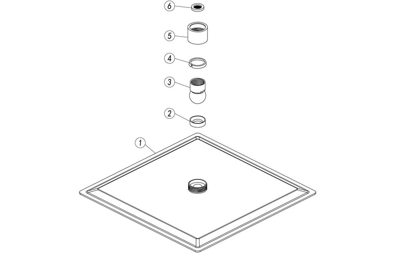Mineral 250mm Square Ultraslim Showerhead - St/Steel - KPSB105865