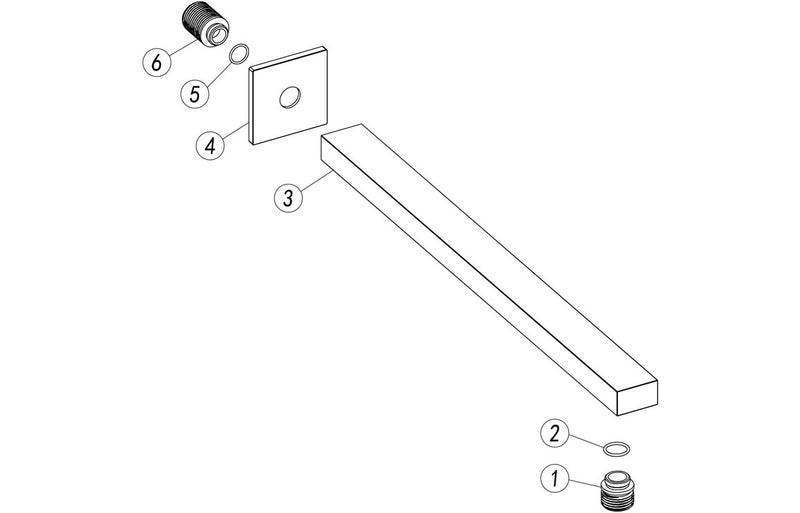 Mineral 350mm Square Shower Arm - Chrome - KPSB105872