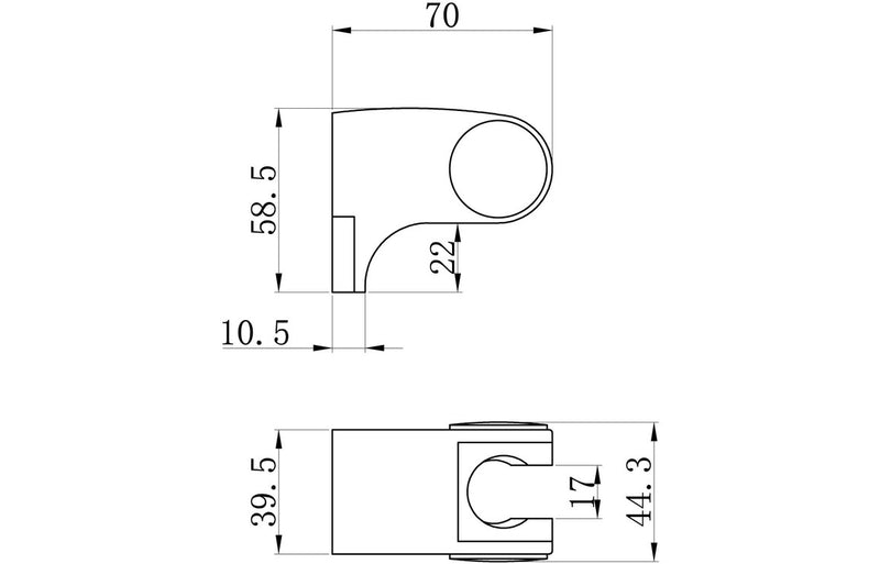 Round Wall Bracket - Chrome - KPSB105873