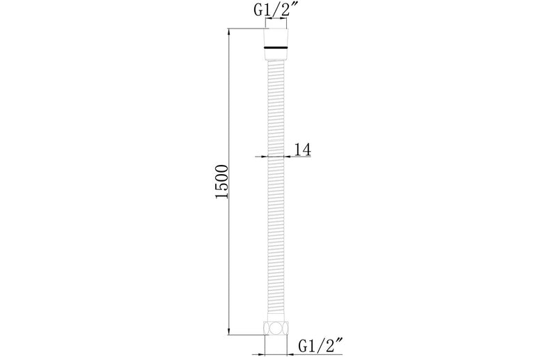 1.5m Shower Hose - Stainless Steel - KPSB105881