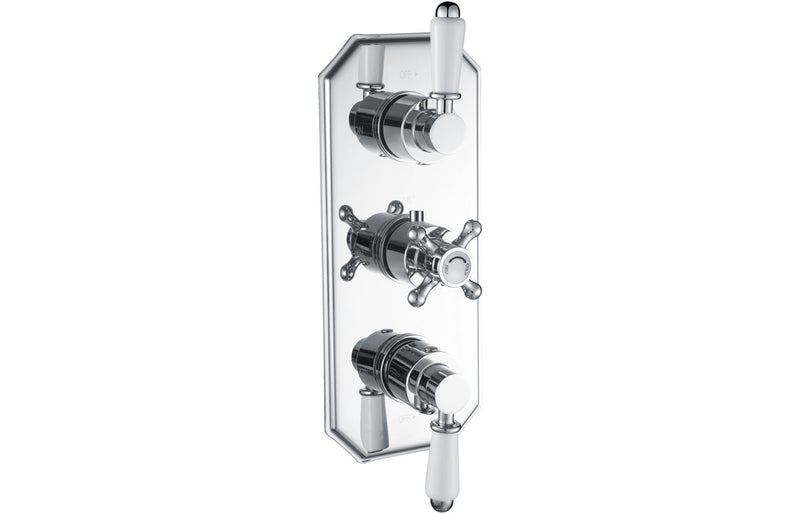 Jet Traditional Lever Thermostatic Two Outlet Shower Valve - Chrome - KPSB105882