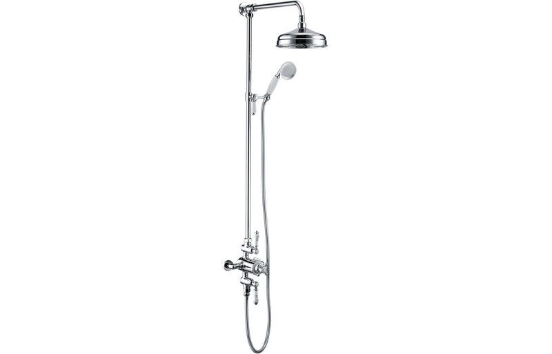 Jet Traditional Exposed Two Outlet Shower Valve w/Riser Kit & Overhead - Chrome - KPSB105885