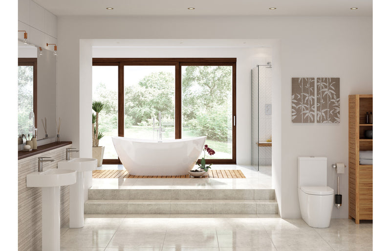 Hadlow Rimless Close Coupled Fully Shrouded Comfort Height WC & Soft Close Seat - KPSB106143
