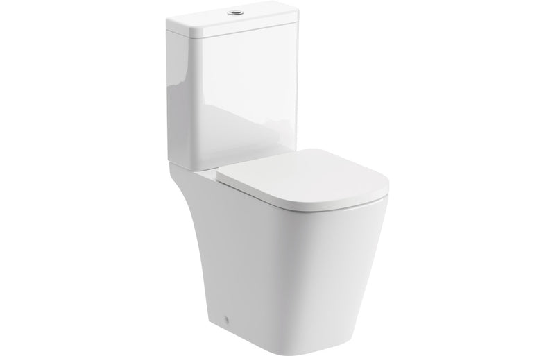 Herne Rimless Close Coupled Open Back Short Projection WC & Soft Close Seat - KPSB106146