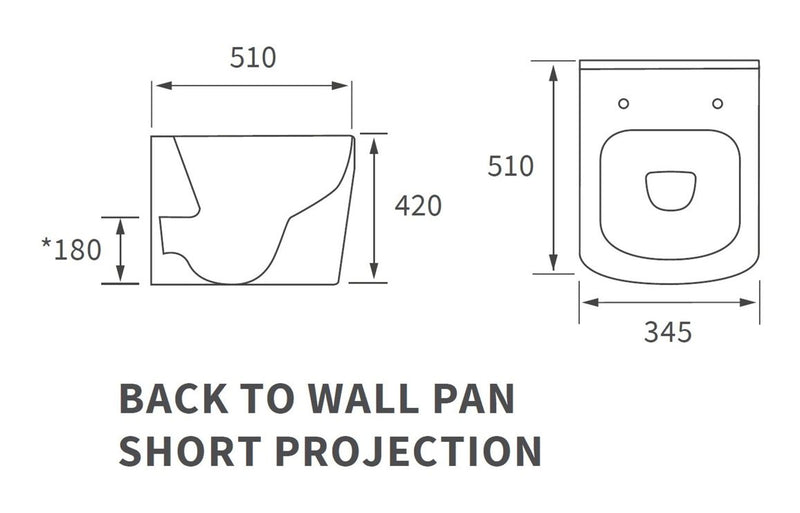 Herne Rimless Back To Wall Short Projection WC & Soft Close Seat - KPSB106148