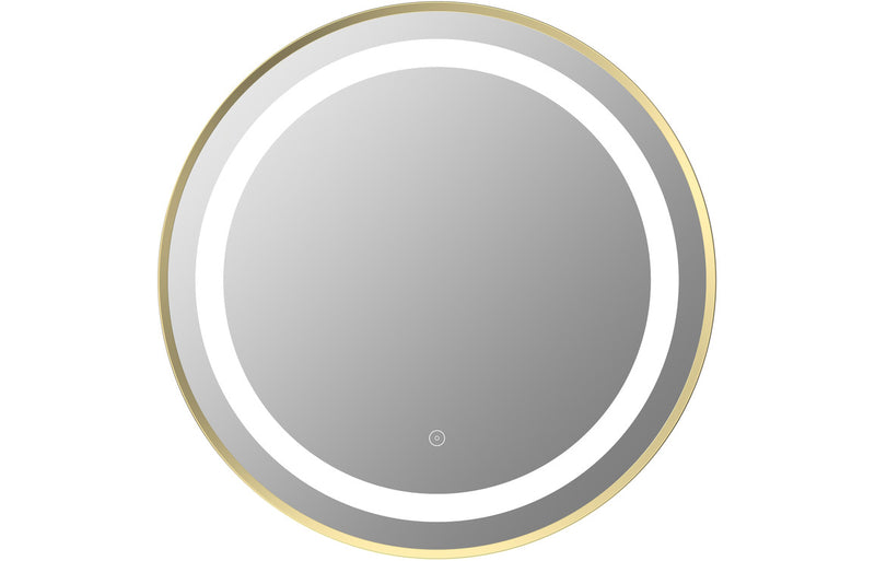 Molly 600mm Round Front-Lit LED Mirror - Brushed Brass - KPSB106253