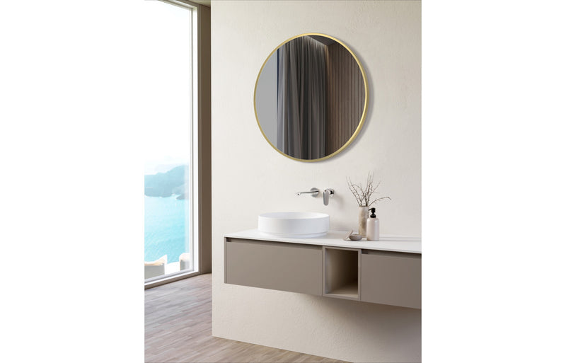 Lucy 500mm Round Mirror - Brushed Brass - KPSB106259