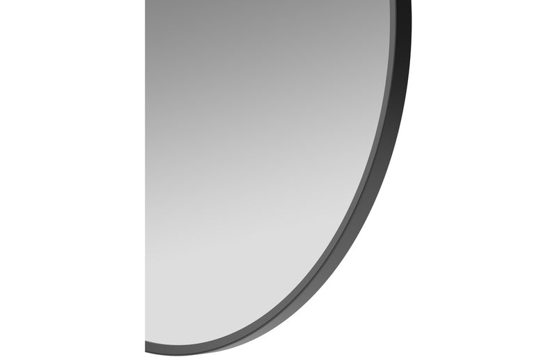 Lucy 600mm Round Mirror - Matt Black - KPSB106263