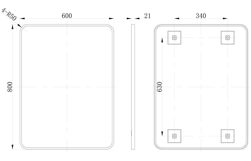 Lucy 600x800mm Rectangle Mirror - Brushed Brass - KPSB106268