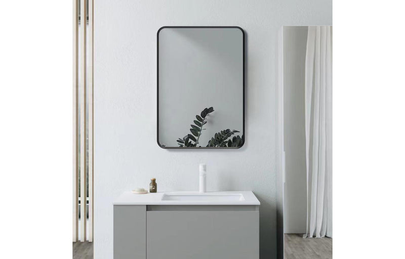 Lucy 600x800mm Rectangle Mirror - Matt Black - KPSB106269