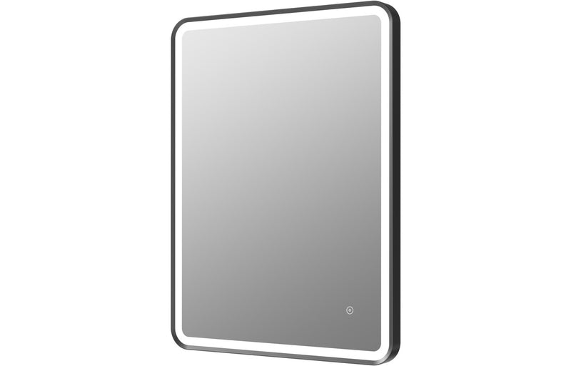 Mia 600mm Rectangle Front-Lit LED Mirror - Matt Black - KPSB106270