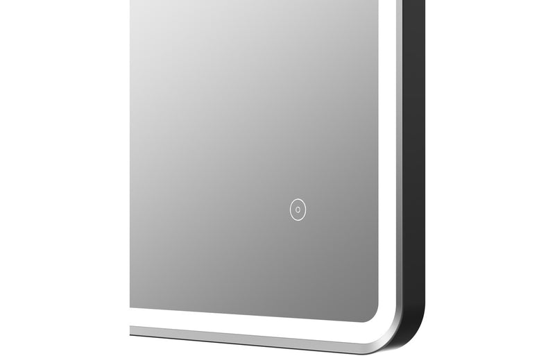 Mia 600mm Rectangle Front-Lit LED Mirror - Matt Black - KPSB106270