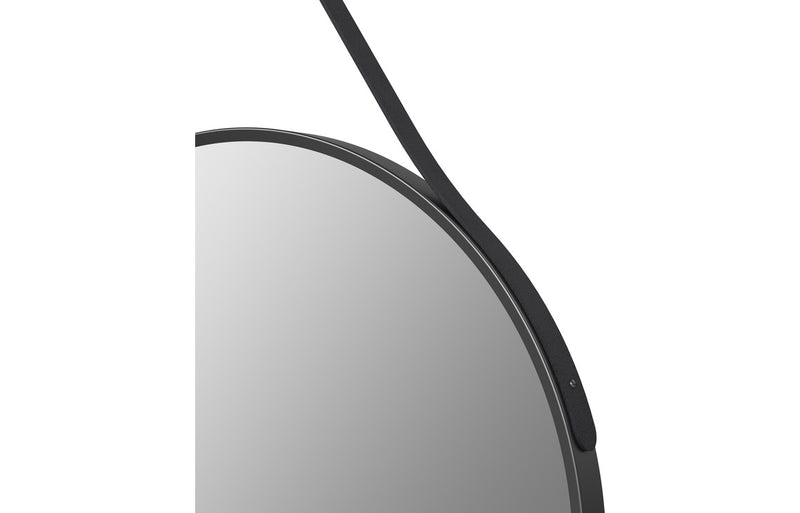 Summer 600mm Round Mirror - Matt Black - KPSB106271