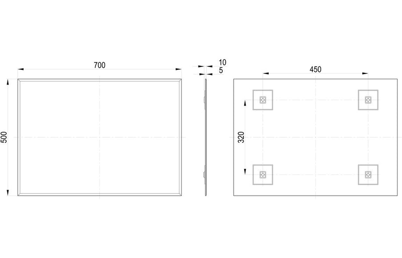 Olivia 500x700mm Rectangle Mirror - KPSB106286