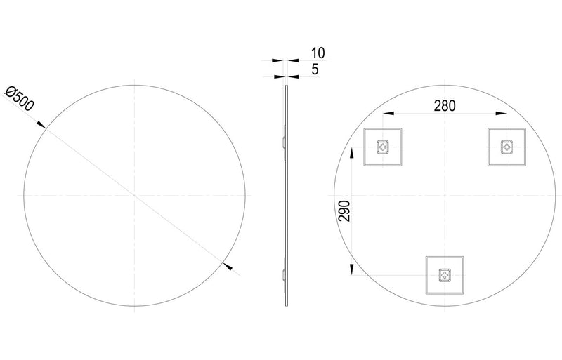Olivia 500mm Round Mirror - KPSB106289