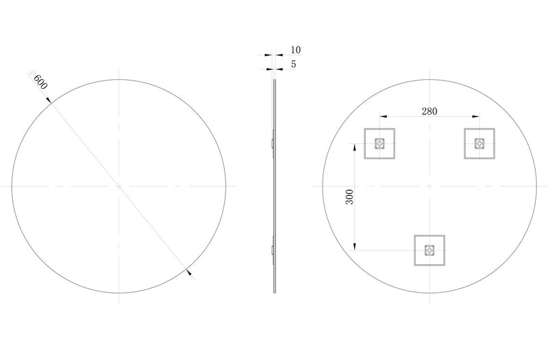 Olivia 600mm Round Mirror - KPSB106290