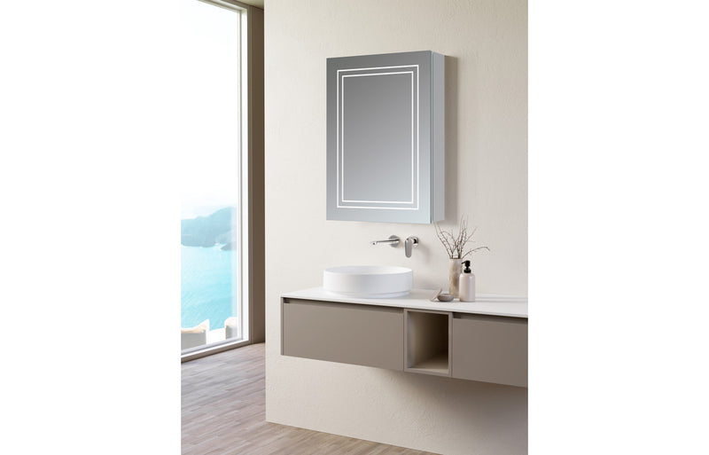 Michael 500mm 1 Door Front-Lit LED Mirror Cabinet - KPSB106299