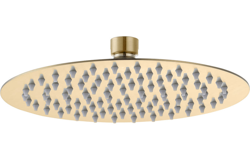 Hydro 250mm Round Ultraslim Showerhead - Brushed Brass - KPSB106554