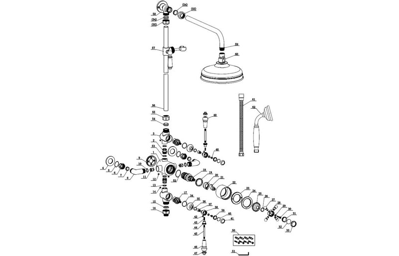 Jet Thermostatic Shower Kit - Brushed Brass - KPSB106787
