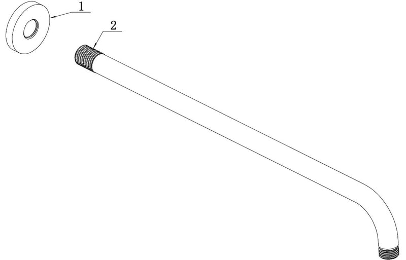 Hydro 320mm Round Shower Arm - Matt Black - KPSB106788