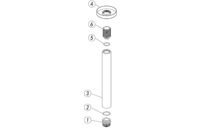 Hydro 180mm Round Ceiling Arm - Matt Black - KPSB106789
