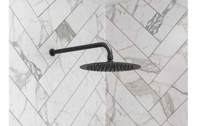 Hydro 200mm Round Ultraslim Showerhead - Matt Black - KPSB106792