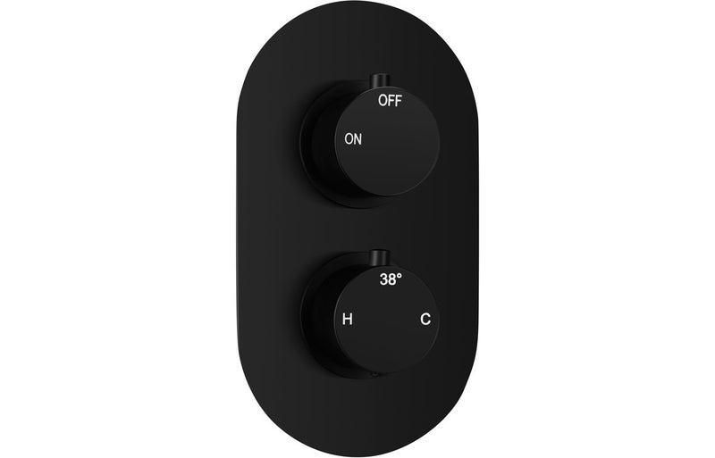 Hydro Thermostatic Single Outlet Twin Shower Valve - Matt Black - KPSB106795
