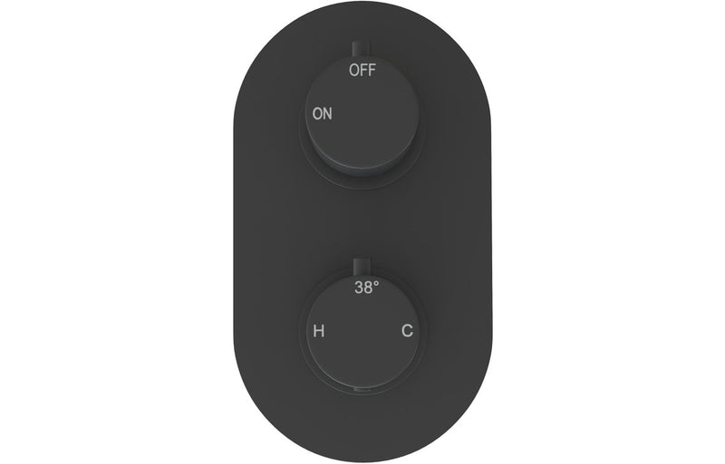 Hydro Thermostatic Single Outlet Twin Shower Valve - Matt Black - KPSB106795