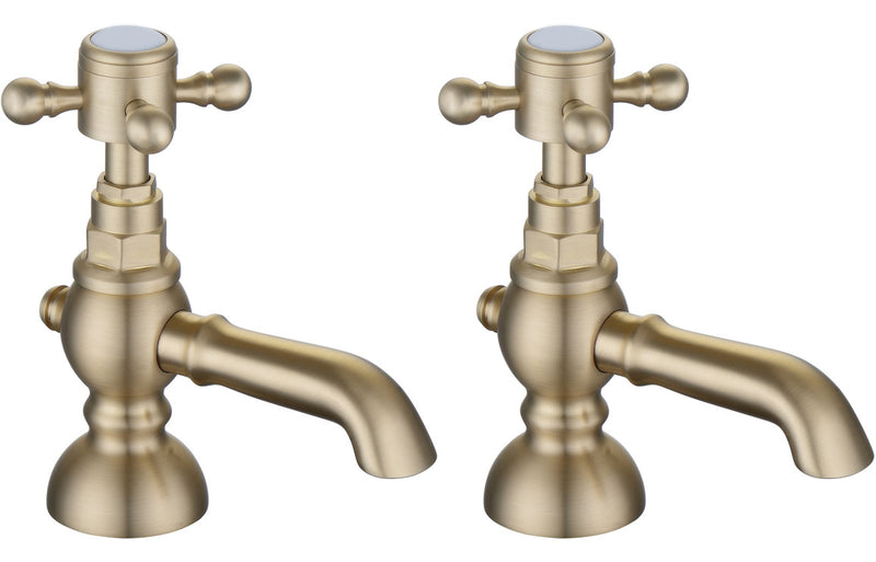 Stour Basin Pillar Taps - Brushed Brass 0.1 Bar - KPSB106800