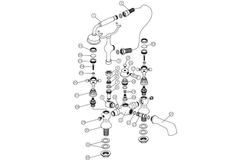 Stour Bath/Shower Mixer & Shower Kit - Brushed Brass 0.1 Bar - KPSB106802