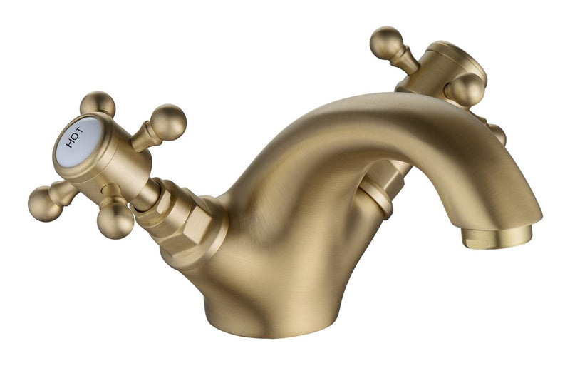 Stour Basin Mixer & Pop Up Waste - Brushed Brass 0.1 Bar - KPSB106803