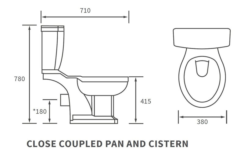 Rochester Close Coupled WC & Soft Close Seat w/Br.Brass Finishes - KPSB106870