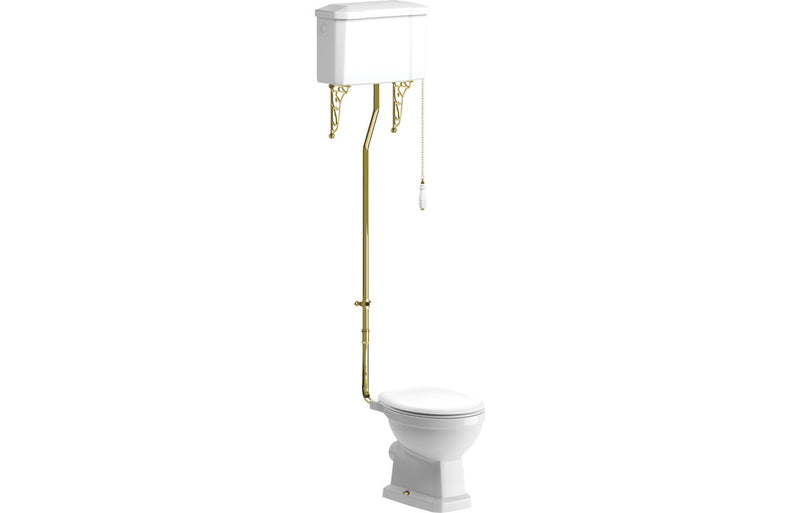 Rochester High Level WC & Soft Close Seat w/Br.Brass Finishes - KPSB106871