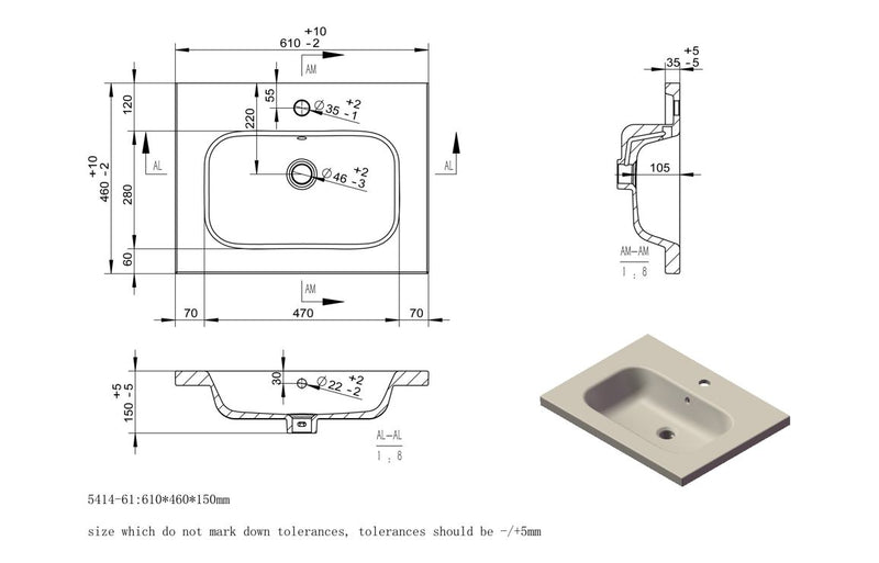 Iris 615mm Wall Hung 2 Drawer Basin Unit & 1TH White Basin - Matt Black & Glass - KPSB106880