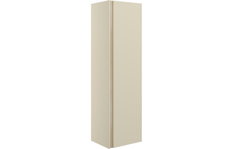 Iris 350mm Wall Hung 1 Door Tall Unit - Matt Cotton & Oak Effect - KPSB106883