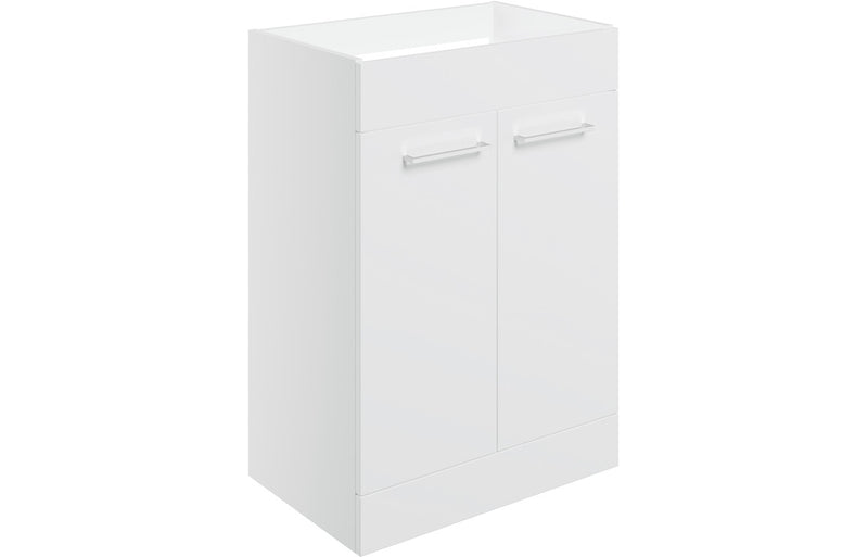 Willow 590mm Floor Standing 2 Door Basin Unit (No Top) - White Gloss - KPSB106915