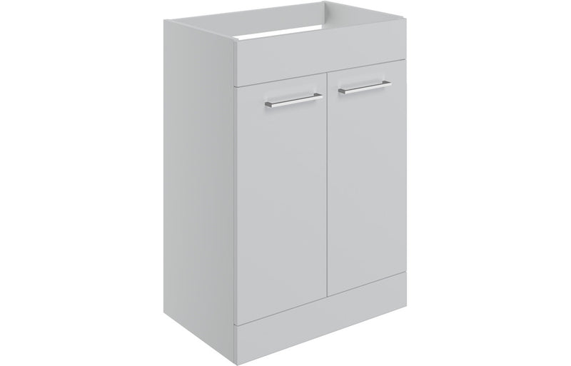 Willow 590mm Floor Standing 2 Door Basin Unit (No Top) - Grey Gloss - KPSB106916