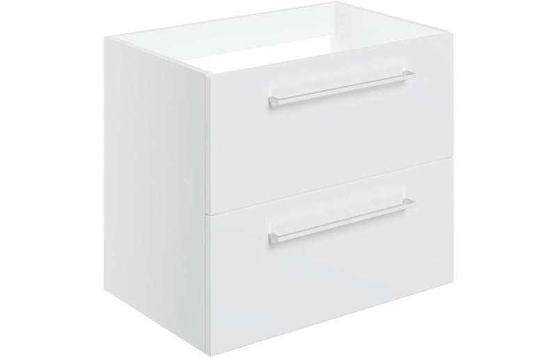 Willow 590mm Wall Hung 2 Drawer Basin Unit (No Top) - White Gloss - KPSB106918