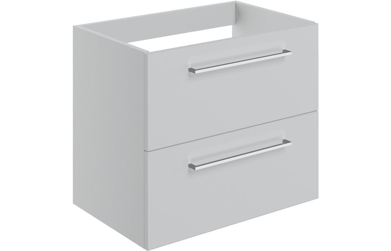 Willow 590mm Wall Hung 2 Drawer Basin Unit (No Top) - Grey Gloss - KPSB106919