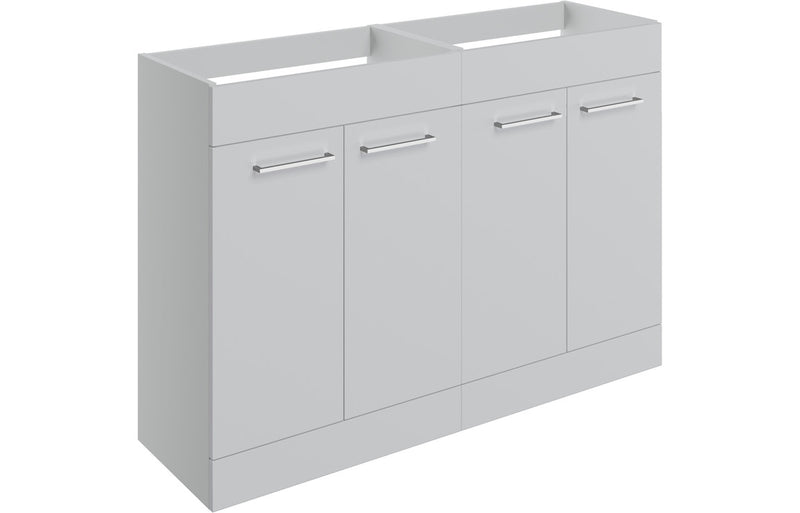 Willow 1180mm Floor Standing 2 Door Basin Unit Run (No Top) - Grey Gloss - KPSB106922
