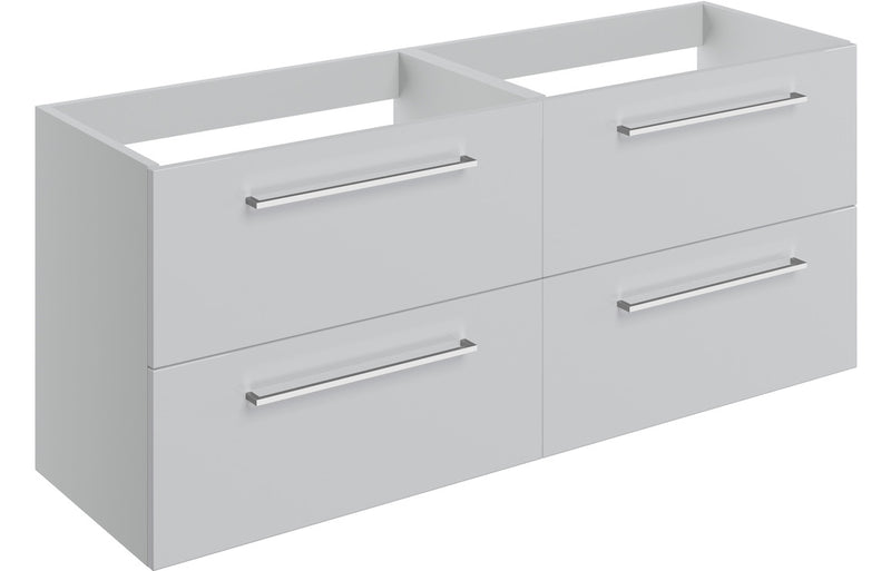 Willow 1180mm Wall Hung 2 Drawer Basin Unit Run (No Top) - Grey Gloss - KPSB106925