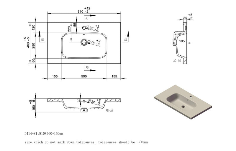 Lily 815mm Wall Hung 1 Drawer Basin Unit & Basin - Matt Cotton - KPSB106931